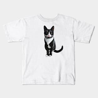 Bicolor Tuxedo Cat Blep Kids T-Shirt